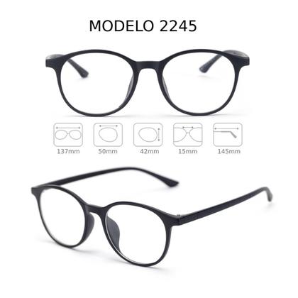 Imagem de Armação de Oculos de Sol e Grau Preto Polarizado Quadrado Masculino Clip On 3 em 1 Mod: 2245