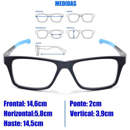 Imagem de Armação Esportiva Oculos C/ 2 Frentes Solar 988 Espelho Azul