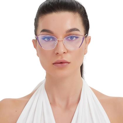 Imagem de Armação Óculos de Grau Feminino Bloqueia Luz Azul Vinkin