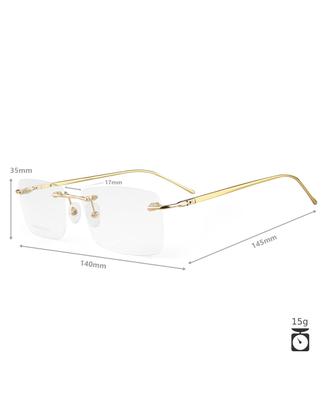 Imagem de Armação Oculos De Grau Sem Aro Balgrif Flutuante Leve Retangular C7