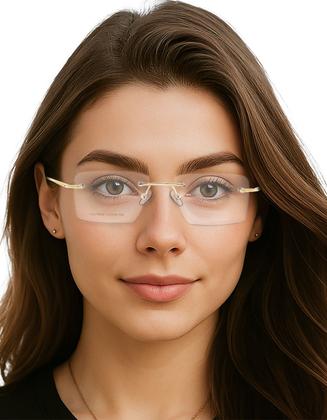 Imagem de Armação Oculos De Grau Sem Aro Balgrif Flutuante Leve Retangular C7