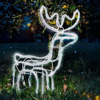 Imagem de Armação Rena Macho de Led Média decorar jardim casa praia
