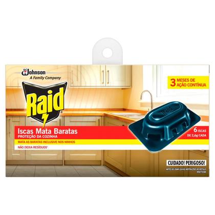 Imagem de Armadilha Iscas Mata Barata Raid com 6 Unidades