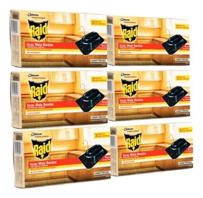 Imagem de Armadilha Mata Baratas Raid 6 Caixas Com 6 Iscas Cada Caixa