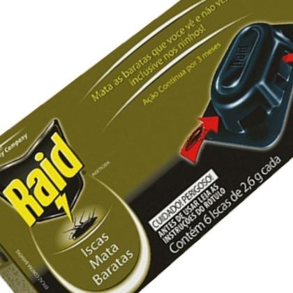 Imagem de Armadilha Mata Baratas Raid 6 Caixas Com 6 Iscas Cada Caixa