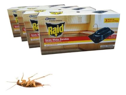 Imagem de Armadilha Mata Baratas Raid 6 Caixas Com 6 Iscas Cada Caixa