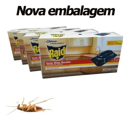 Imagem de Armadilha Mata Baratas Raid 6 Caixas Com 6 Iscas Cada Caixa