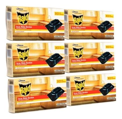 Imagem de Armadilha Mata Baratas Raid 6 Caixas Com 6 Iscas Cada Caixa