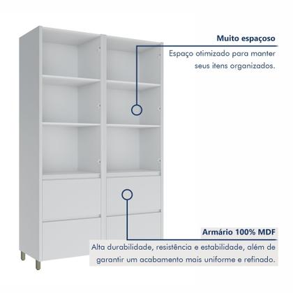 Imagem de Armário 4 Portas 4 Gavetas 100% Mdf Rainha