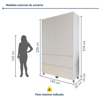 Imagem de Armário 4 Portas 4 Gavetas 100% Mdf Rainha