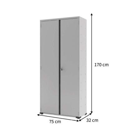 Imagem de Armário Aço Lavanderia Multiuso Organizador Ea311 Cinza