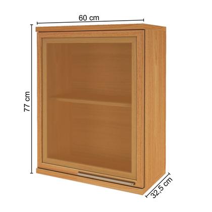 Imagem de Armário Aéreo 1 Porta 60cm com Vidro Reflecta para Cozinha Modulada Madri