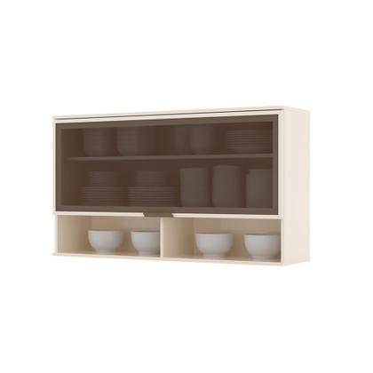Imagem de Armário Aéreo 120cm 1 Porta Basculante de Vidro Connect Henn - Off White