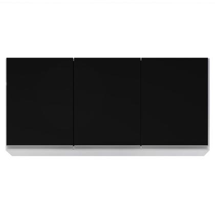 Imagem de Armário Aéreo 120cm 3 Portas Virgínia Branco/Preto - Lumil Móveis
