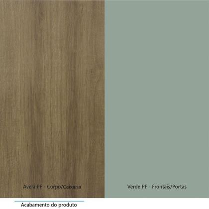 Imagem de Armário Aéreo 145cm, 2 Portas Basculantes Paris, Avelã/Verde