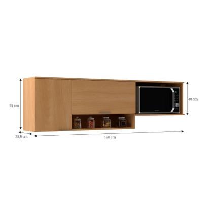 Imagem de Armário Aéreo 190cm 2 Portas Nicho Microondas Alice - Tauari - Móveis Sul