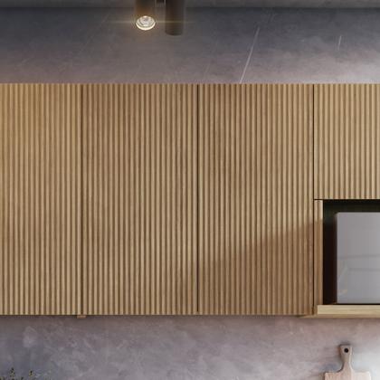 Imagem de Armário Aéreo 2 Portas 80Cm Ripado 100% Mdf Rainha