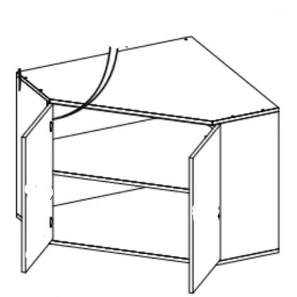 Imagem de Armário Aéreo 2 Portas Canto Diagonal Isis Luciane Avela/mocca