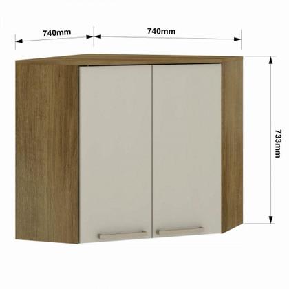 Imagem de Armário Aéreo 2 Portas Canto Diagonal Isis Luciane Avela/mocca