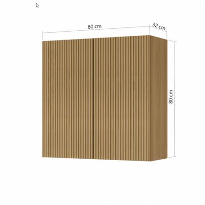 Imagem de Armário Aéreo 2 Portas Rainha 80cm Ripado 100 Mdf - Nesher
