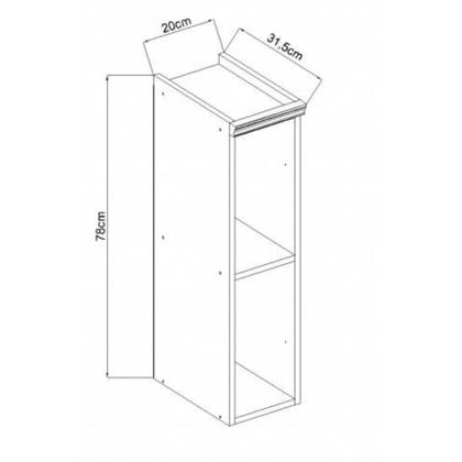 Imagem de Armário Aéreo 20cm Com Nicho e 1 Prateleira Para Cozinha MDF