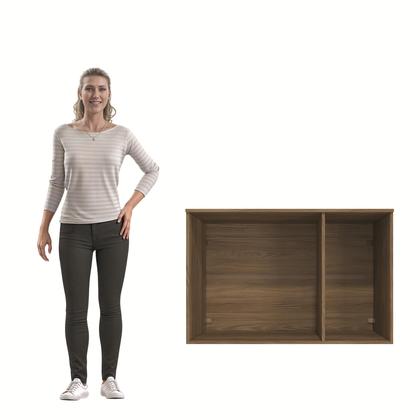 Imagem de Armário Aéreo 3 Portas Kappesberg Adapt Nogueira/Azul Profundo 105cm