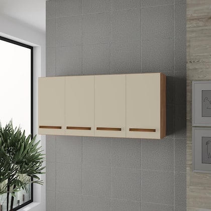 Imagem de Armario Aereo 4 Portas 120cm 9160 Savana Off White Mobbs Savana Off White