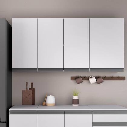 Imagem de Armário Aéreo 40 cm MDF Branco Fosco com 1 Porta e Prateleira Regulável, Linha Modular para Cozinha, Lavanderia e Banheiro, Entregue Montado