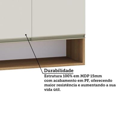 Imagem de Armário Aéreo 70cm 2 Portas Com Nicho Diana Luciane Móveis Avelã/areia