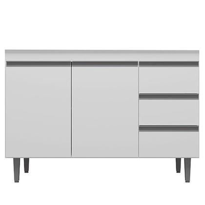 Imagem de Armário Aéreo 80 cm com balcão de pia 100 cm Andréia branco brilho  AJL