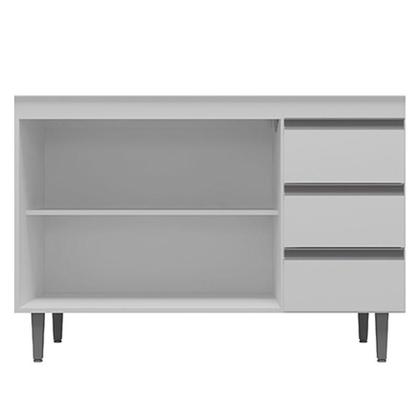 Imagem de Armário Aéreo 80 cm com balcão de pia 100 cm Andréia branco brilho  AJL