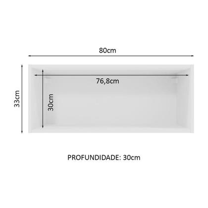 Imagem de Armário Aéreo 80 cm Nicho Aberto para Cozinhas Lux, Glamy, Agata, Stella Madesa