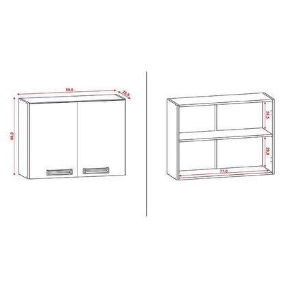 Imagem de Armário Aéreo Ametista 2 Portas 80 cm Freijó Gris - Kits Paraná