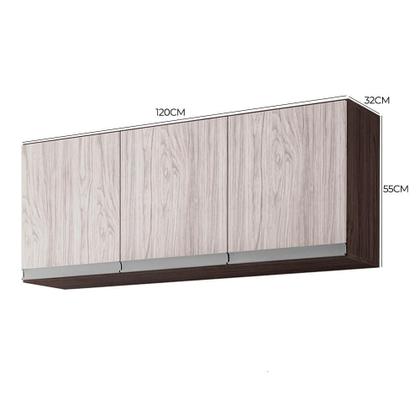Imagem de Armário Aéreo Andréia 120cm 3 Portas - AJL Móveis