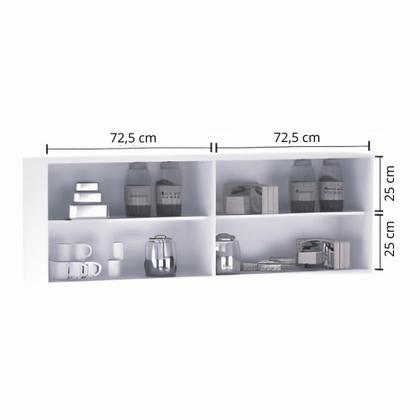 Imagem de Armário Aéreo Andreia 150 cm 4 Portas Cinza - AJL Móveis