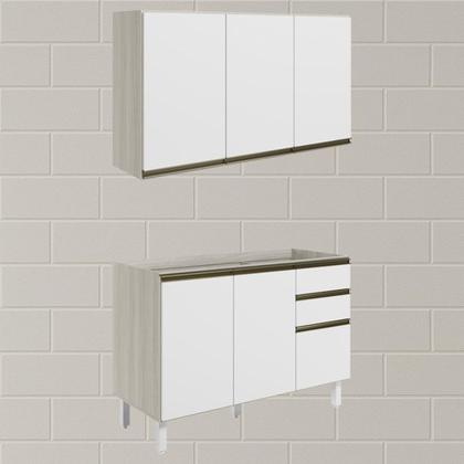 Imagem de Armario Aereo Balcao Pia 120 cm MDF Kali Bianco Toq Branco Uv Nicioli