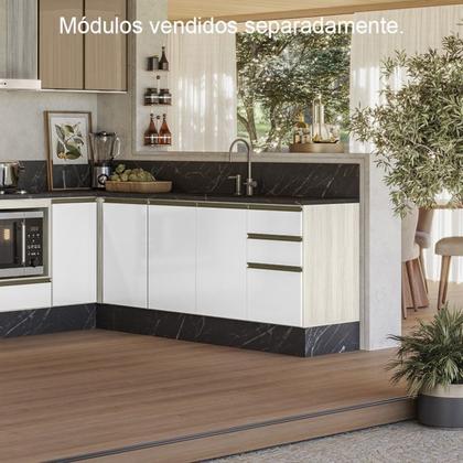 Imagem de Armario Aereo Balcao Pia 120 cm MDF Kali Bianco Toq Branco Uv Nicioli