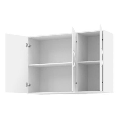 Imagem de Armário Aéreo Branco Multiuso 3 Portas P/ Cozinha E Despensa