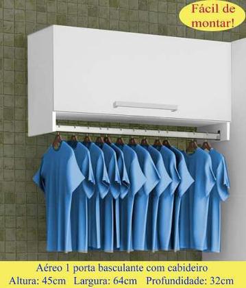 Imagem de Armário Aéreo Cabideiro Lavanderia Com Pistão À Gás = 2 Unid