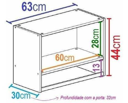 Imagem de Armário Aéreo Cabideiro Lavanderia Com Pistão À Gás = 2 Unid