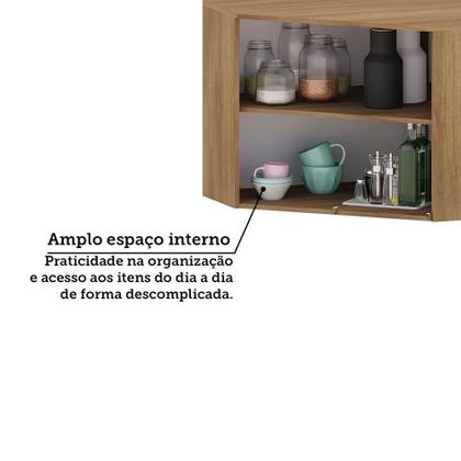 Imagem de Armário Aéreo Canto Diagonal 1 Porta Diana Luciane Móveis Avelã/avelã