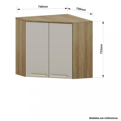 Imagem de Armário Aéreo Canto Diagonal 2 Portas 74cm Isis Luciane