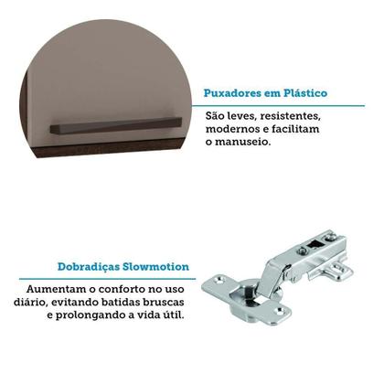 Imagem de Armário Aéreo Canto Diagonal 2 Portas Luna Luciane Móveis Nogueira Dourado-cinammon