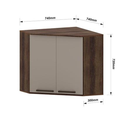 Imagem de Armário Aéreo Canto Diagonal 2 Portas Luna Luciane Móveis Nogueira Dourado-cinammon