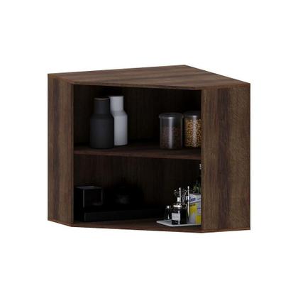 Imagem de Armário Aéreo Canto Diagonal 2 Portas Luna Luciane Móveis Nogueira Dourado-cinammon