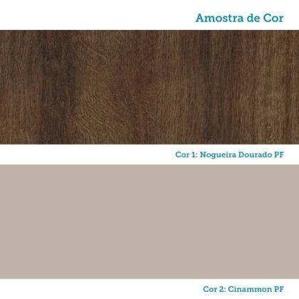 Imagem de Armário Aéreo Canto Diagonal 2 Portas Luna Luciane Móveis Nogueira Dourado-cinammon