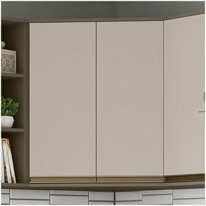 Imagem de Armário Aéreo Canto Oblíquo 02 Portas Connect Henn Duna Com Cristal