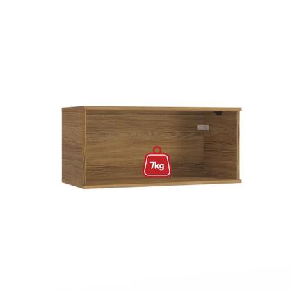 Imagem de Armário Aéreo Celeste Kappesberg 100% MDF 1 Porta Basculante Nogueira/Verde 80cm