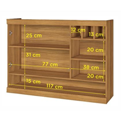 Imagem de Armário Aéreo com 2 Portas e Adega Burguesa Premium 120cm Cozinha Modular Nesher