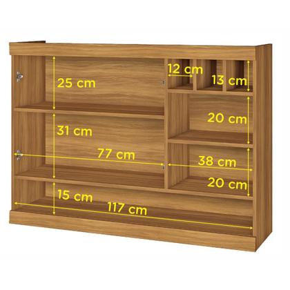 Imagem de Armário Aéreo com 2 Portas e Adega Burguesa Premium 120cm Cozinha Modular Nesher